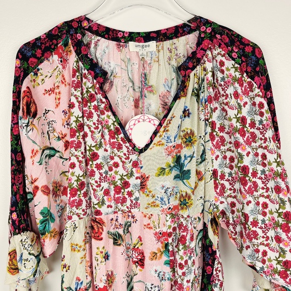 Plus Sized Mixed Floral Print Babydoll Dress - Picture 9 of 11